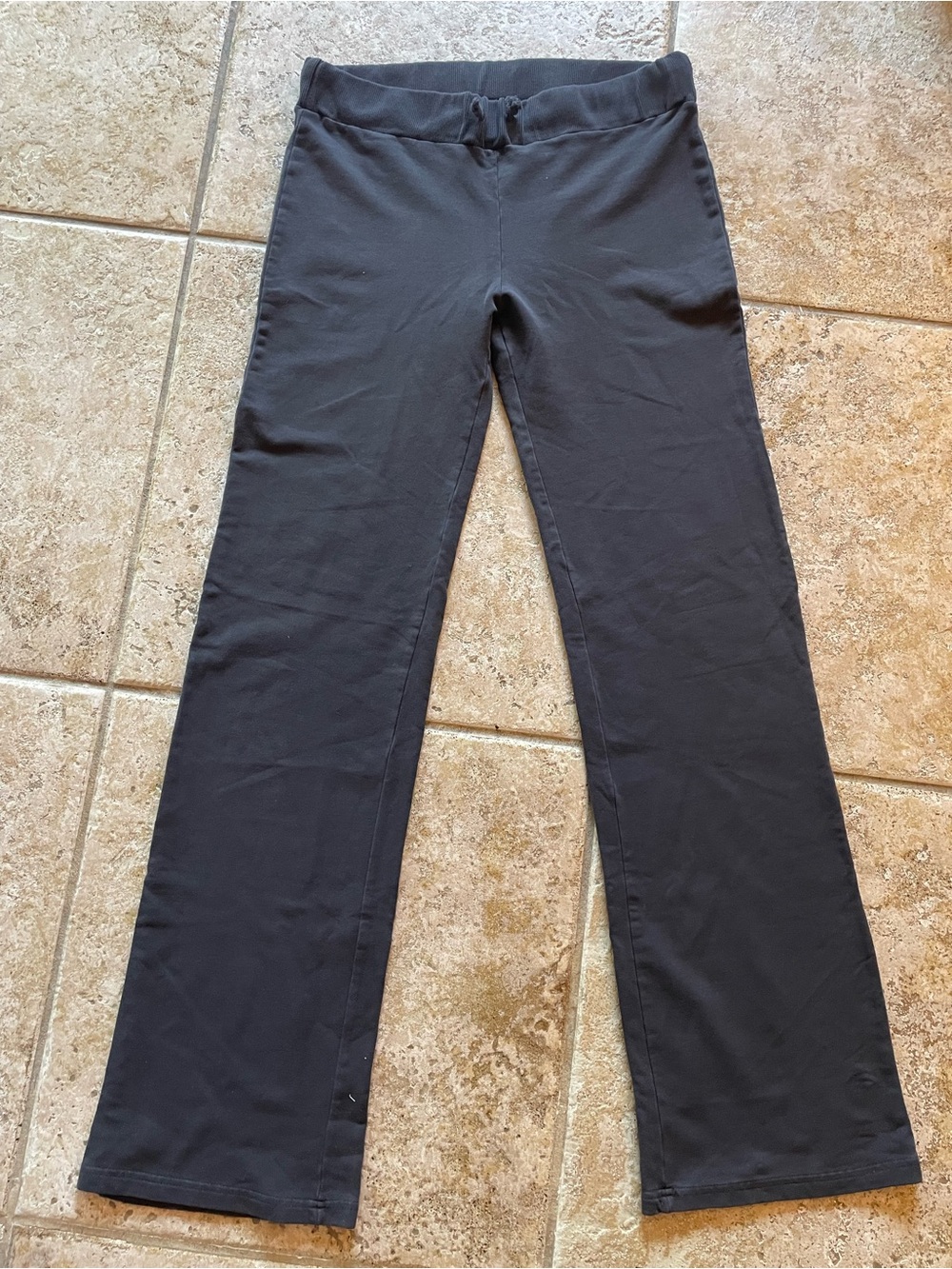 BCBGMaxAzria Black Sweatpants with Pink Embroidery